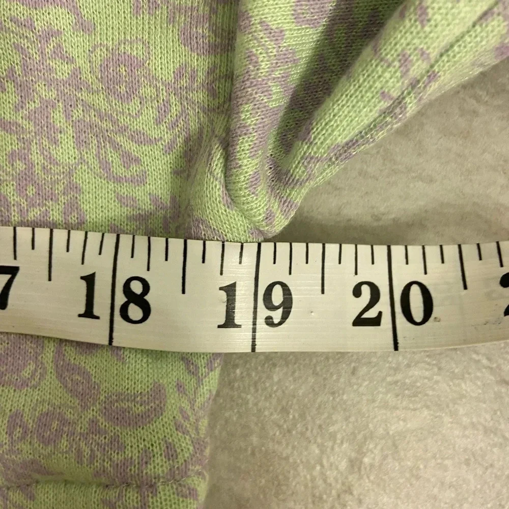 Roller Rabbit Ismay Blair Floral Zip Up Hoodie Mint Green & Purple Size Medium - Picture 9 of 9
